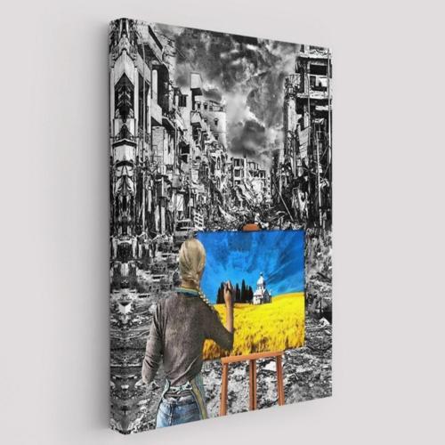 Ukraynalı Ressamın Hayalindeki Ukrayna Dekoratif Kanvas Tablo, Duvar Dekoru 6295