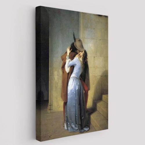 Öpücük Eseri Francesco Hayez Dekoratif Kanvas Tablo, Duvar Dekoru 6076