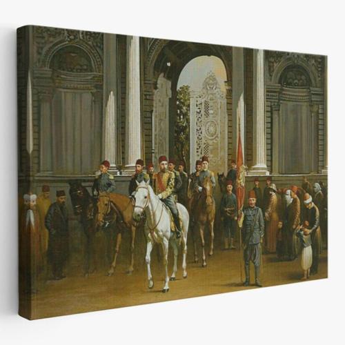 Abdülhamin Han ve Dolmabahçe Sarayı Dekoratif Kanvas Tablo, Duvar Dekoru 6557
