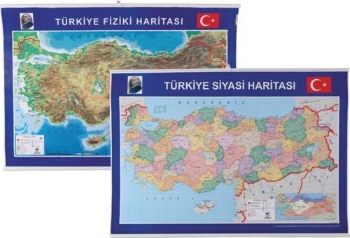 Harita Türkiye Fiziki Ve Siyasi 70X100 Cm (Çift Taraflı Selefonlu 1 Adet) G-999