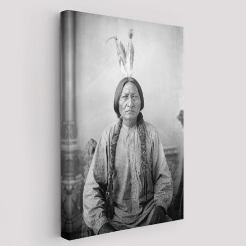 Sitting Bull Oturan Boğa Son Kızılderili Kabile Şefi Dekoratif Kanvas Tablo, Duvar Dekoru 6416