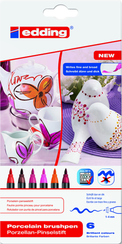 Porselen Kalemi 6 Lı Set Sıcak Renkler