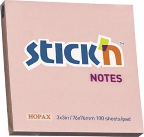 Stickn Yapışkanlı Not Kağıdı 76X76 Mm Pastel Pembe 90 Yaprak 12 Li (1 Paket 12 Adet)