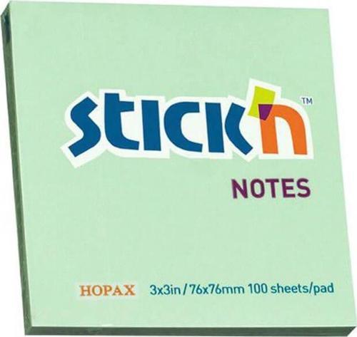 Stickn Yapışkanlı Not Kağıdı 76X76 Mm Pastel Yeşil 90 Yaprak 12 Li (1 Paket 12 Adet)