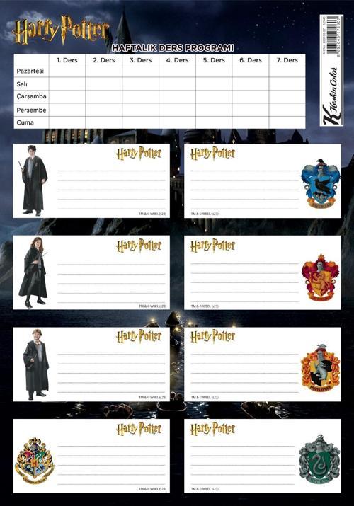 Ders Programlı Okul Etiketi Harry Potter 3 Yaprak 220130-07