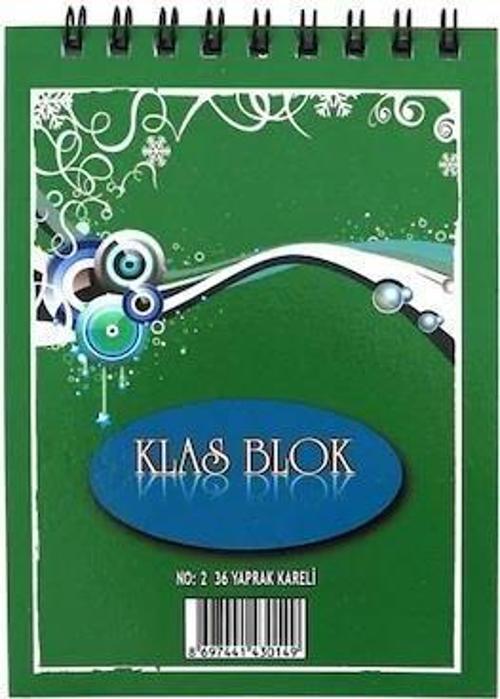 Bloknot Karton Kapak No:2 Kareli 36 Yaprak 24 Lü (1 Paket 24 Adet)