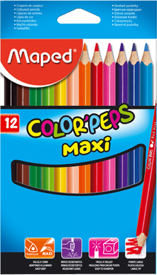 Color’Peps Maxi 12 Renk Boya Kalemi Karton Kutu