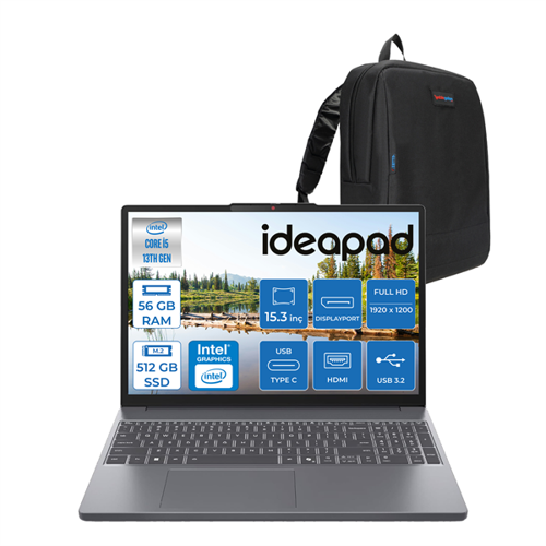 Ideapad Slim 3 Intel Core I5 13420H 56GB Ddr5 512GB SSD Intel® UHD Graphics WIN11HOME 15.3" Wuxga IPS Taşınabilir Bilgisayar ID15IRH10H13 + Zettaçanta