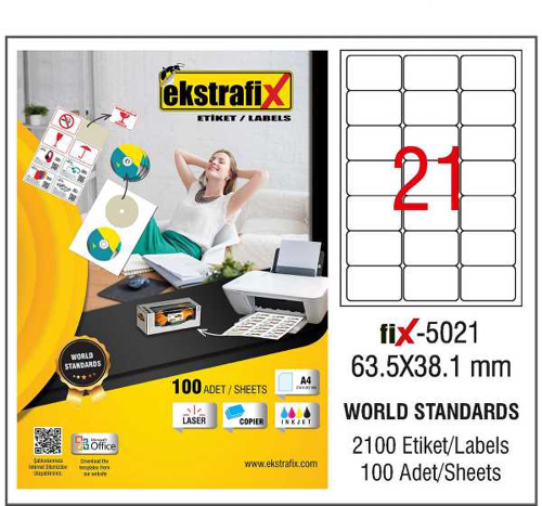 Lazer Etiket 63,5X38,1 mm Fix-5021 8699071024064