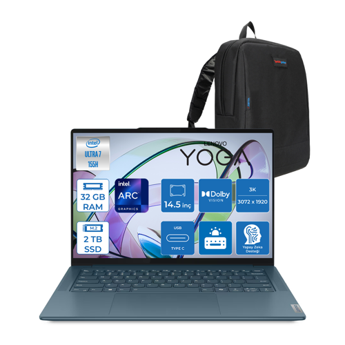 Yoga Pro 7 14IMH9 Intel Core Ultra 7 155H Aı 32GB Ddr5 2tb SSD Intel® Arc™ GRAPHICS14.5" 3k (3072X1920) IPS 400NITS 120Hz Dokunmatik Freedos Taşınabilir Bilgisayar 883E200AQTRF04+ZETTAÇANTA