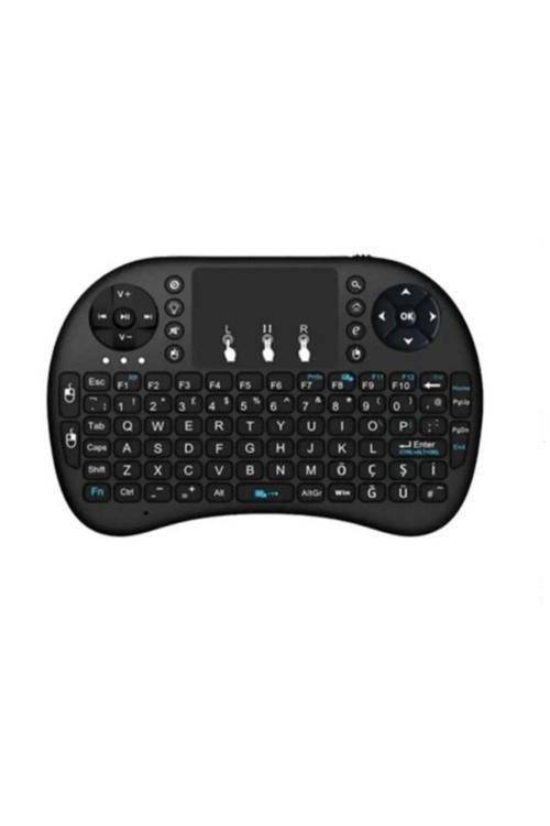 Kablosuz Bluetooth Türkçe Siyah Mini Klavye Mouse Smart Tv Box