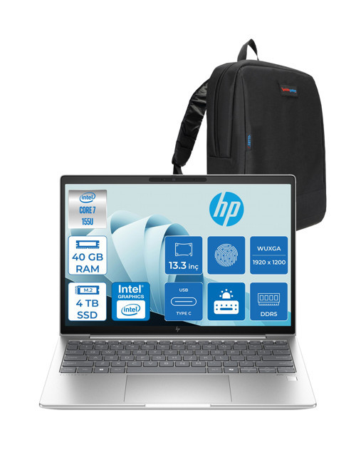 Elitebook 630 G11 Wolfpro Intel ULTRA7-155U 40GB Ddr5 4tb SSD 13,3 Wuxga Freedos Dizüstü Bilgisayar 99C0F2EA16+ZETTAÇANTA