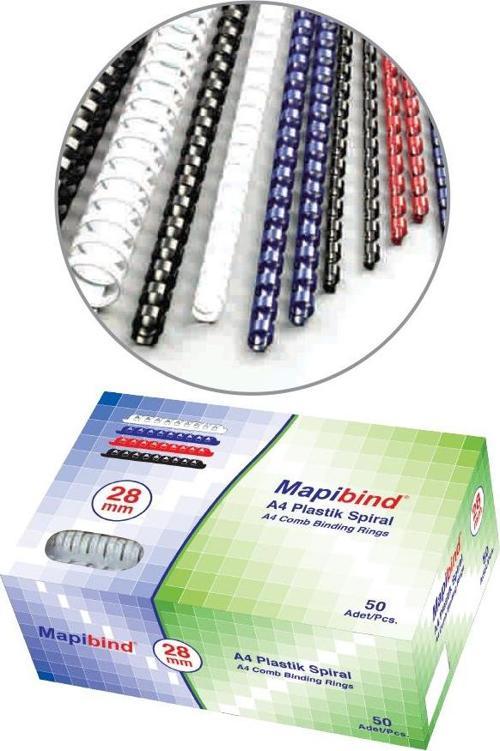 bind Spiral Plastik 200-220 Sayfa 50 Li 22 Mm Beyaz 2012200 (1 Paket 50 Adet)