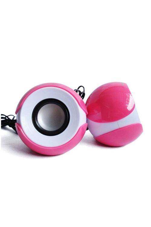 Pc/Bilgisayar-Laptop Hoparlör Pembe Hoparlör 1+1 Ses Sistemi Usb 2.0 Multımedıa Speaker D-06A