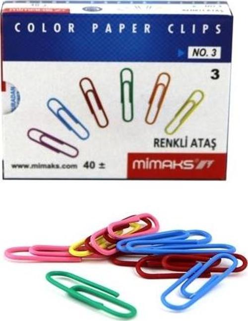 Renkli Ataş No:3 H.082 48 Kutu (1 Koli 48 Paket)