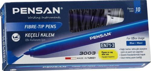 Keçeli Kalem 3003 Ofis Tipi Mavi Pe3003Kk10M 10 Lu (1 Paket 10 Adet)