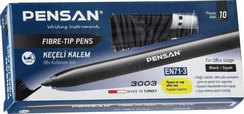 Keçeli Kalem 3003 Ofis Tipi Siyah Pe3003Kk10S 10 Lu (1 Paket 10 Adet)