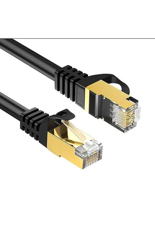 Cat 7 Ethernet Kablosu Altın Uçlu Kırılmaya Dayanıklı İnternet Vdsl Gigabit Ağ Kablosu 3Metre