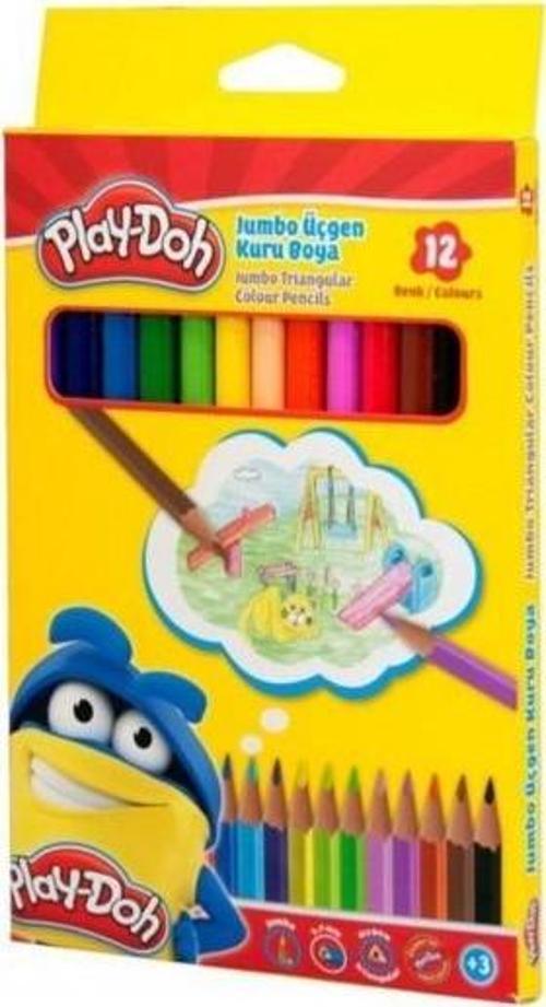 Kuru Boya Kalemi Jumbo Üçgen Woodfree 12 Renk Play-Ku028
