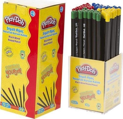 Play-Kk009 Siyah Yuvarlak Kurşun Kalem 72 Li Stand (1 Paket 72 Adet)