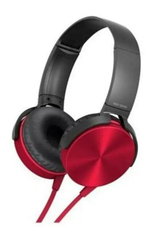 Dj Kablolu Mikrofonlu Telefon/Mp3/Pc /Tablet Için Tek Jaklı Kulaklık-Kırmızı