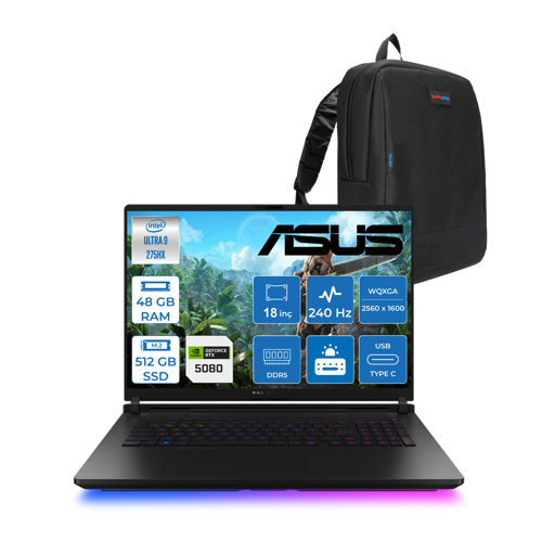 Rog Strix Scar 18 G835LW-SA129 Intel Core Ultra 9 275HX Aı 48GB GB 512GB SSD 16GB/RTX5080 Gddr7 175W 18" 2.5k 2560X1600 Wqxga 240Hz 3ms 1200NITS Freedos Laptop WSA129F17+ZETTAÇANTA