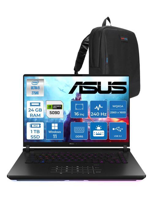 Rog Strix Scar 16 G635LX-RW145 Ultra 9 275HX Aı 24GB GB 1tb SSD 24GB/RTX5090 Gddr7 175W 16" Wqxga 240Hz 3ms 1200NITS WIN11HOME Gaming Laptop WRWH14503+ZETTAÇANTA