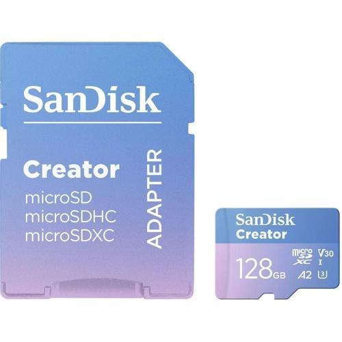 Creator 128GB 190/90MB/s microSDXC UHS-I A2 V30 Adaptörlü Hafıza Kartı SDSQXAA-128G-IN6MS
