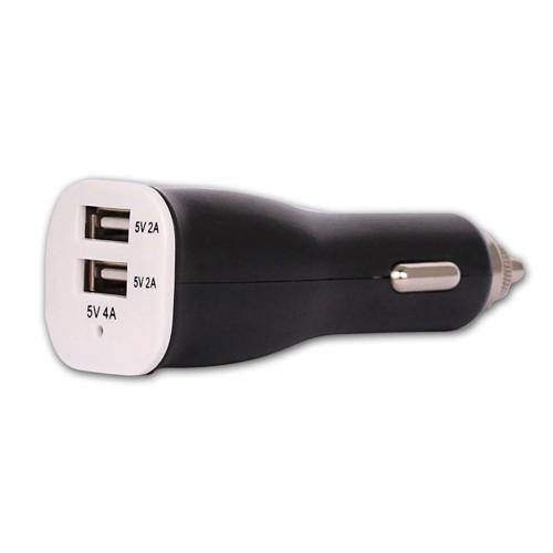 5V 4A iPad, Tablet, Telefon USB Araç Şarj Adaptörü - Siyah - Çift USB