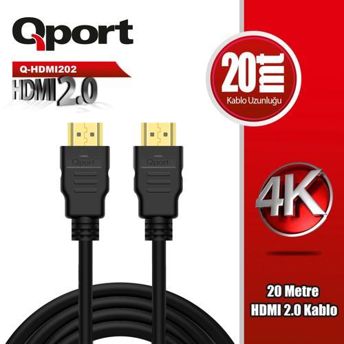 Q-HDMI202 HDMI 2.0 V ALTIN UÇLU KABLO 20 MT
