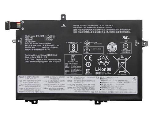 Lenovo ThinkPad L480, L580, 01AV464, L17M3P53 Notebook Bataryası