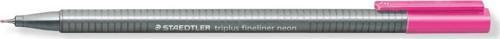 334-221 Fineliner Keçe Uç Kalem  Triplus Üçgen 0.3 MM Neon Pembe 10 Lu (1 Paket 10 Adet)