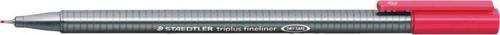 334-23 Fineliner Keçe Uç Kalem  Triplus Üçgen 0.3 MM Bordo-Kırmızı 10 Lu (1 Paket 10 Adet)