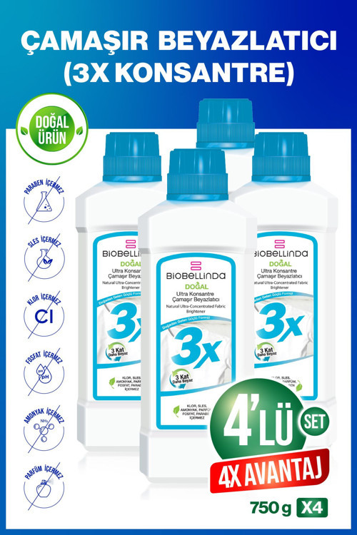 Ultra Konsantre Çamaşır Beyazlatıcı 3X (4 Lü Set)