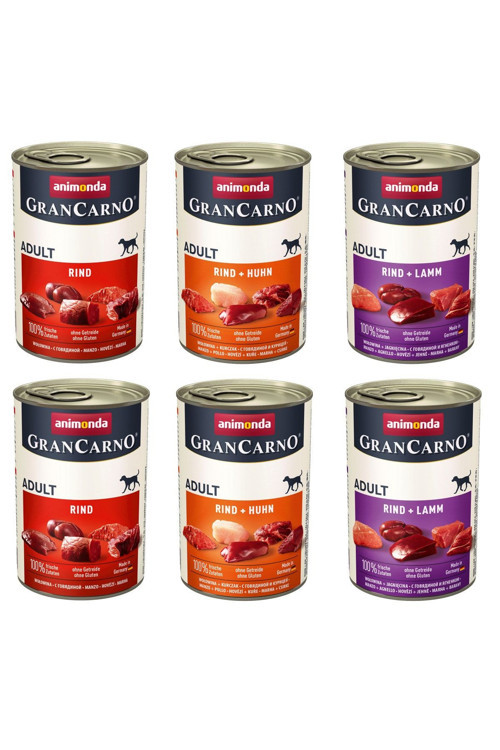 Grancarno 3 Çeşit Karma Köpek Konserve 400 Gr. X 6 Adet