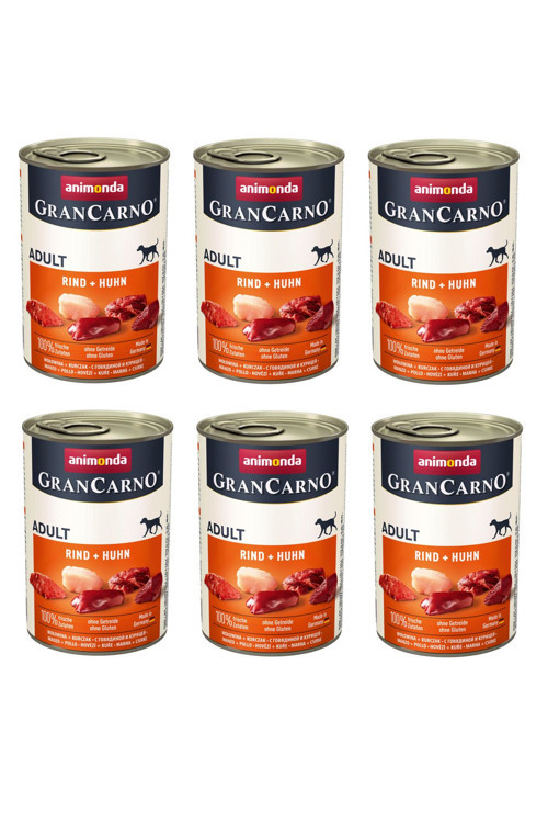 Grancarno Sığır Ve Tavuklu Köpek Konservesi 400 Gr. X 6 Adet