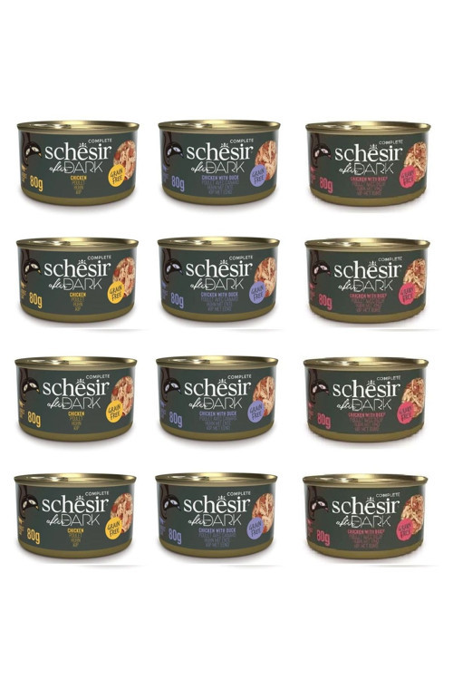 After Dark Parça Etli 3 Çeşit Karma Kedi Konserve 80 Gr. X 12 Adet