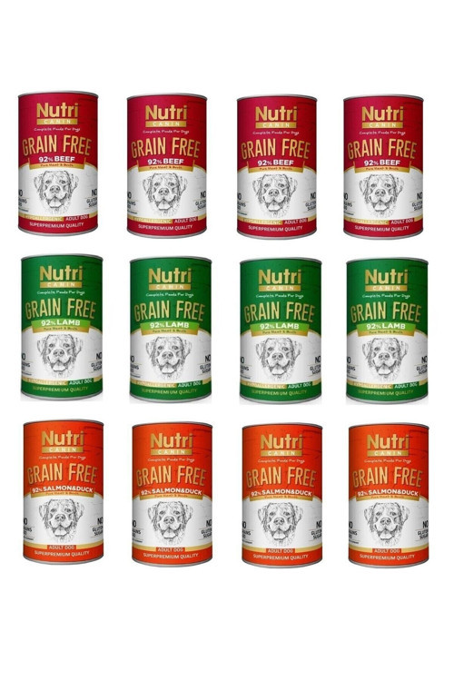 Tahılsız 3 Çeşit Karma Köpek Konserve 400 Gr. X 12 Adet