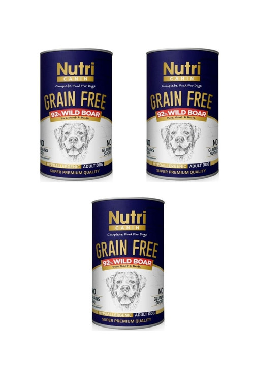 Tahılsız Yaban Domuzlu Köpek Konservesi 400 Gr. X 3 Adet