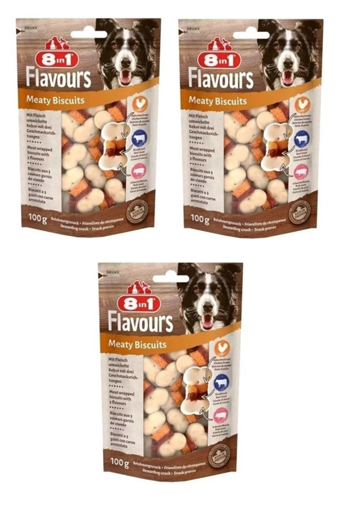 Flavours Meaty Biscuits Köpek Ödülü 100 Gr. X 3 Adet