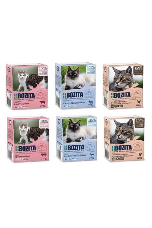 3 Çeşit Karma Tahılsız Kedi Yaş Maması 370 Gr. X 6 Adet