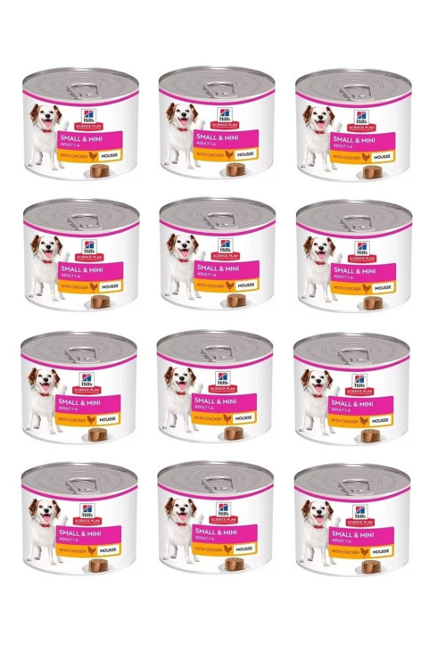 Small Mini Mousse Küçük Ve Mini Irk Tavuklu Yetişkin Ezme Köpek Konservesi 200Gr X 12 Adet