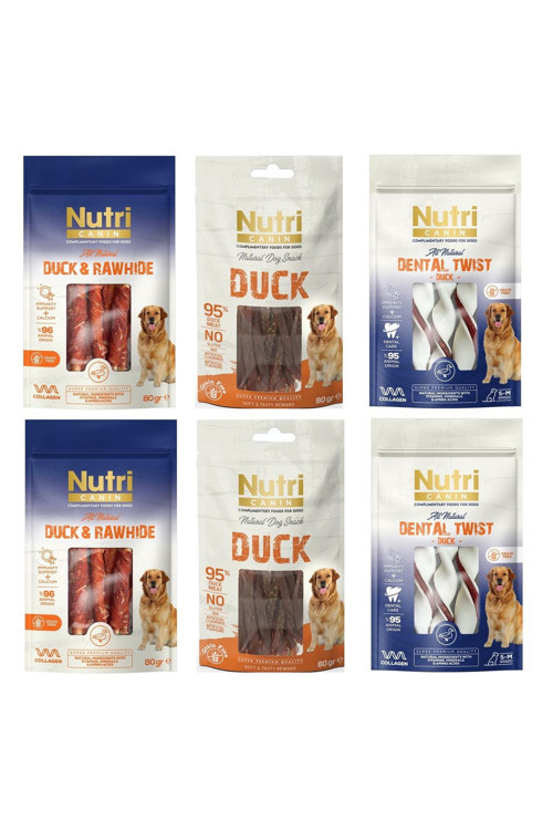 Fileto + Dental + Rawhide Kemik Karma Ördekli Köpek Ödülü 80 Gr. 6 Lı Paket