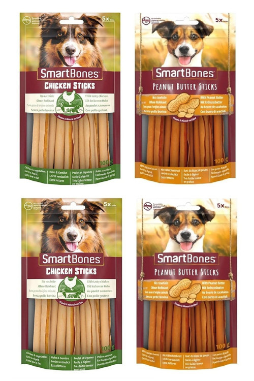 2 Çeşit Karma Stick Köpek Ödülü 5 Li 100 Gr. X 4 Adet
