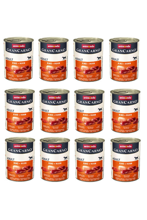 Grancarno Sığır Ve Tavuklu Köpek Konservesi 400 Gr. X 12 Adet