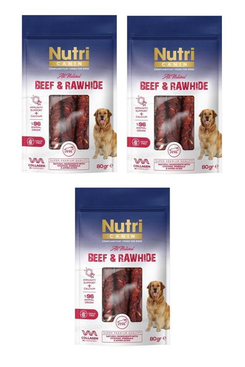 Rawhide Kemik Sığır Etli Köpek Ödülü 80 Gr. X 3 Adet
