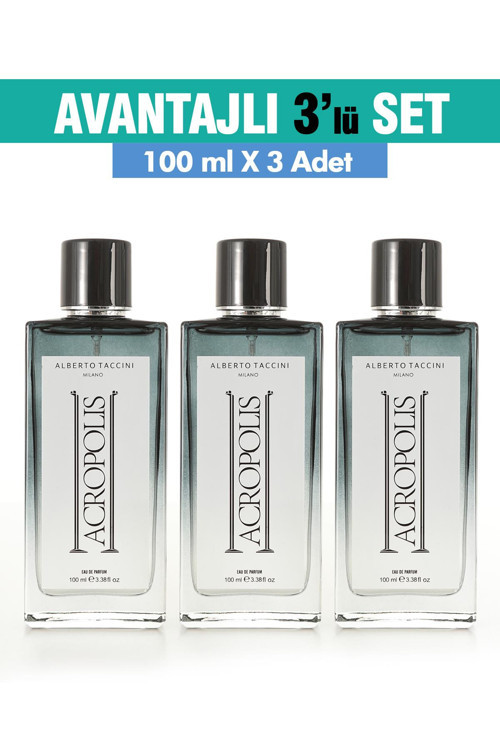 3'Lü Set Alberto Taccini ACROPOLIS Erkek Parfümü - 100 ml