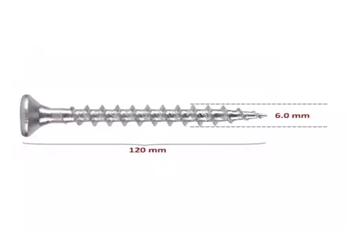  Sunta Vidası 6,0X120 Çinko 100 Adet