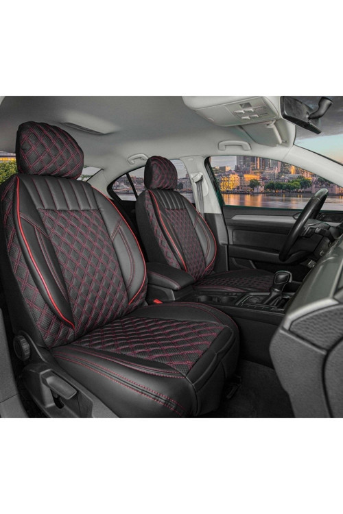 Citroen C5 Uyumlu Lüks Yarı Deri Oto Koltuk Kılıfı Ön/Arka Set