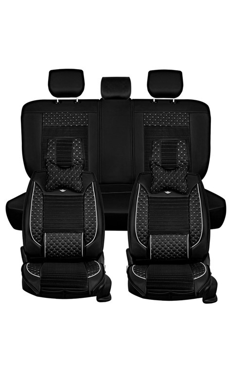 Hyundai I30 2012-2017 Uyumlu Siyah-Beyaz Renk Elite Oto Koltuk Kılıfı Ön Arka Set